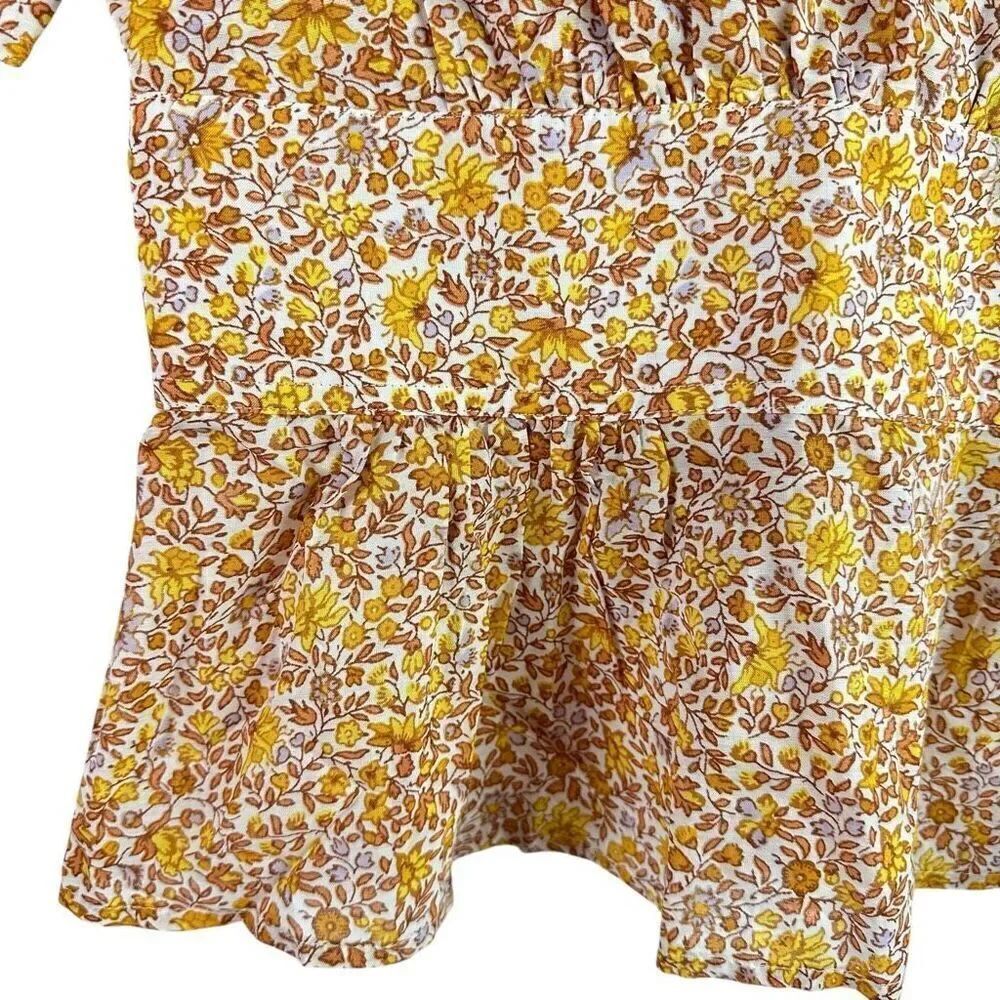 J. Crew Womens size 4 Puff-sleeve V-neck top in scattered blooms - Picture 6 of 10